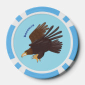 Goldener Adler, lustige Cartoon-Illustration Pokerchips (Rückseite)