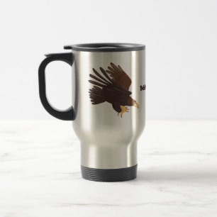 Goldener Adler, lustige Cartoon-Illustration Reisebecher