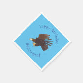 Goldener Adler, lustige Cartoon-Illustration Serviette (Ecke)