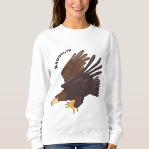 Goldener Adler, lustige Cartoon-Illustration Sweatshirt