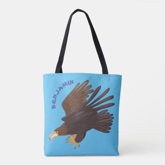 Goldener Adler, lustige Cartoon-Illustration Tasche (Rückseite)