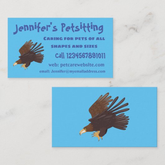 Goldener Adler, lustige Cartoon-Illustration Visitenkarte (Vorne/Hinten)