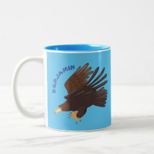 Goldener Adler, lustige Cartoon-Illustration Zweifarbige Tasse