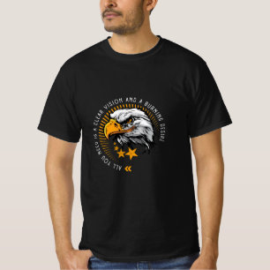 Goldener Adler mit Sternen und Zitat T-Shirt