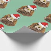 Goldener Adler mit Weihnachtsmannmütze Geschenkpapier (Ecke)