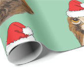 Goldener Adler mit Weihnachtsmannmütze Geschenkpapier (Rolleneckpunkt)