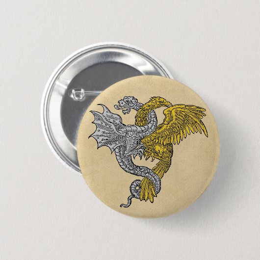 Goldener Adler und Silberdrache Button (Vorne & Hinten)