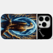 Goldener Adler unter blauem Mond Case-Mate iPhone Hülle (Rückseite (Horizontal))