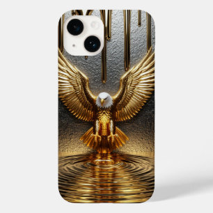 Goldener Adleranhänger tropft flüssiges Metall  Case-Mate iPhone 14 Hülle