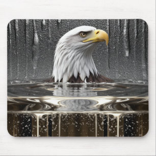 Goldener Adleranhänger tropft flüssiges Metall Mousepad