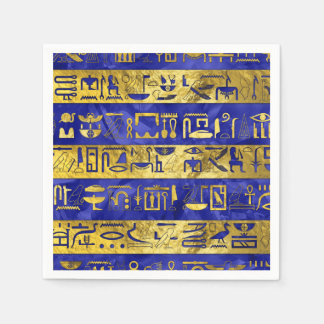 Goldener ägyptischer Hieroglyphen-Muster Serviette