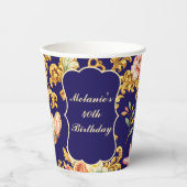 Goldener Akanthus 40. Geburtstag Pappbecher (Vorderseite)