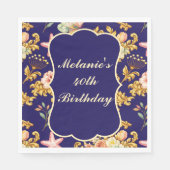 Goldener Akanthus zum 40. Geburtstag Serviette (Vorderseite)