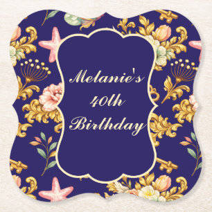 Goldener Akanthus zum 40. Geburtstag Untersetzer
