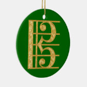 Goldener AltClef Keramik Ornament (Rechts)