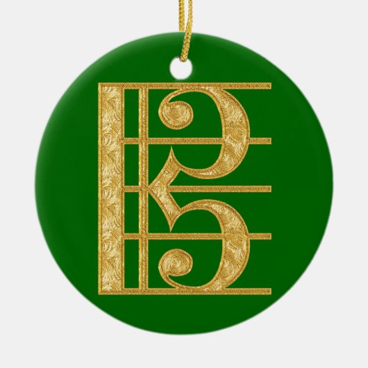 Goldener AltClef Keramik Ornament (Vorne)