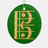Goldener AltClef Keramik Ornament (Links)