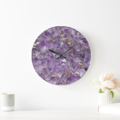 Goldener Amethyst-Schimmer Große Wanduhr (Zuhause)