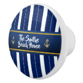 Goldener Anker an blauen Streifen Keramikknauf (Rechts)