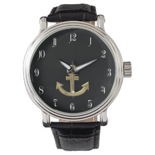 Goldener Anker Armbanduhr