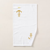 Goldener Anker auf blau und weiß Badhandtuch Set (Handtuch)