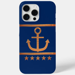 goldener Anker auf navyblauem Hintergrund Case-Mate iPhone Hülle