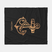 Goldener Anker Fleecedecke (Vorderseite (Horizontal))