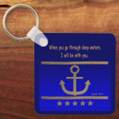 Goldener Anker, Symbole der Liebe,Isaiah 43:2 Schlüsselanhänger (Vorderseite)