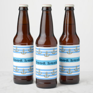 Goldener Anker, Symbole der Liebe .Personalize.. Bierflaschenetikett