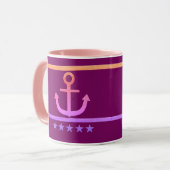 Goldener Anker, Symbole der Liebe . Tasse (Vorderseite Links)