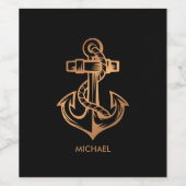 Goldener Anker Weinetikett (Einzelnes Label)