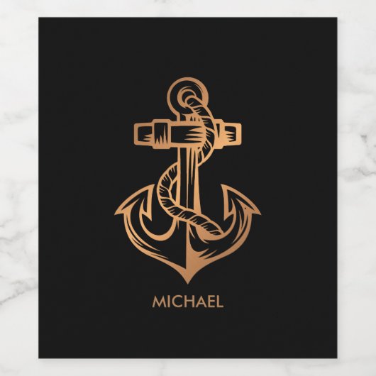 Goldener Anker Weinetikett (Einzelnes Label)