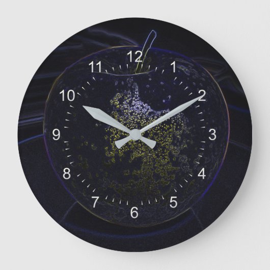 Goldener Apfel Große Wanduhr (Vorderseite)