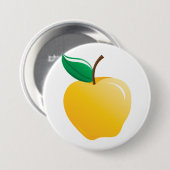 Goldener Apfel Helles Gelbes Obst Button (Vorne & Hinten)
