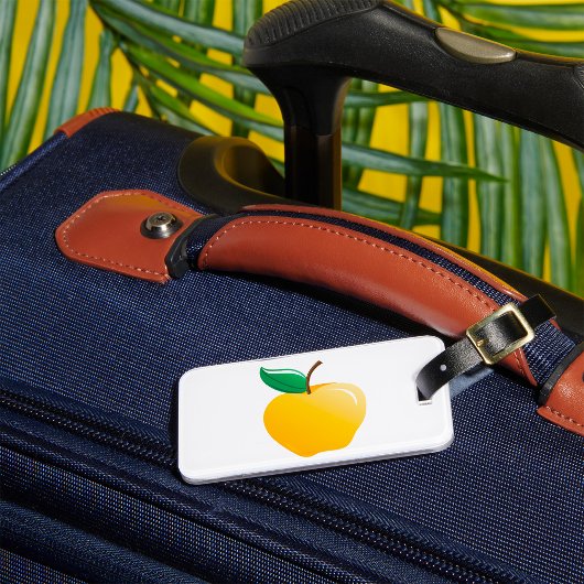 Goldener Apfel Helles Gelbes Obst Gepäckanhänger