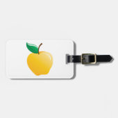 Goldener Apfel Helles Gelbes Obst Gepäckanhänger (Vorderseite horizontal)