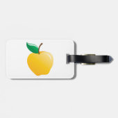 Goldener Apfel Helles Gelbes Obst Gepäckanhänger (Rückseite horizontal)
