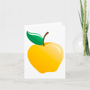 Goldener Apfel Helles Gelbes Obst Karte