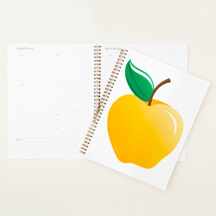 Goldener Apfel Helles Gelbes Obst Planer