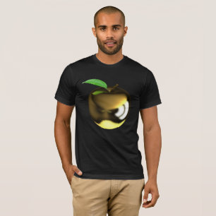 Goldener Apfel mit Blatt Glänzend Metallisch T-Shirt