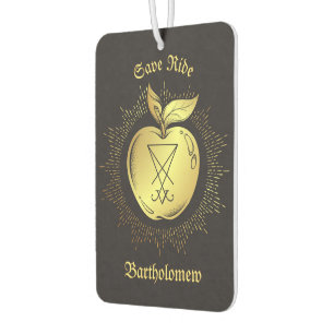 Goldener Apfel mit Symbol der Magie Personalisiert Autolufterfrischer