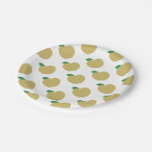 Goldener Apfel Pappteller (Schrägansicht)