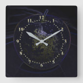 Goldener Apfel Quadratische Wanduhr (Vorderseite)