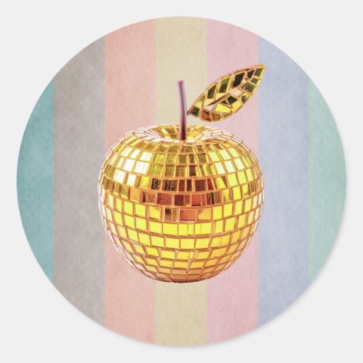 Goldener Apfel Runder Aufkleber (Vorderseite)