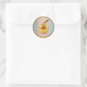 Goldener Apfel Runder Aufkleber (Tasche)