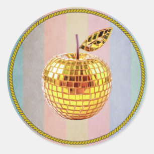 Goldener Apfel Runder Aufkleber