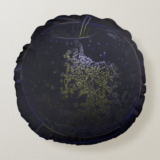 Goldener Apfel Rundes Kissen (Vorderseite)