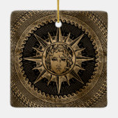 Goldener Apollo-Sonnengott auf griechischer Keramikornament (Rückseite)