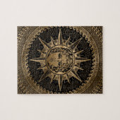 Goldener Apollo-Sonnengott auf griechischer Puzzle (Horizontal)