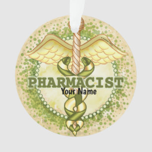 Goldener Apotheker Caduceus Ornament